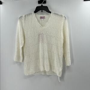 Jennifer Tyler 3/4 Sleeve Sweater - Cream - 14 - New with tags